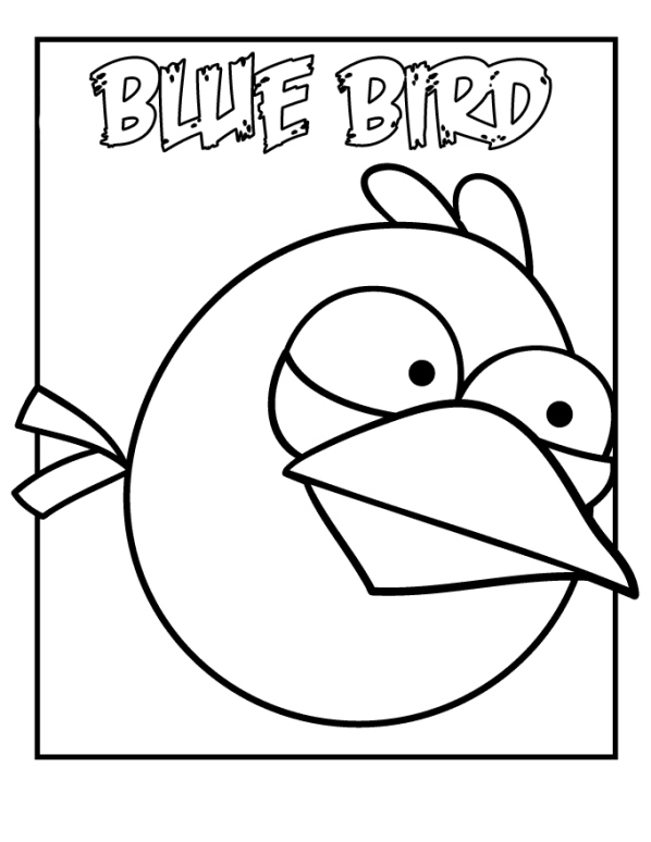 Print blue bird kleurplaat